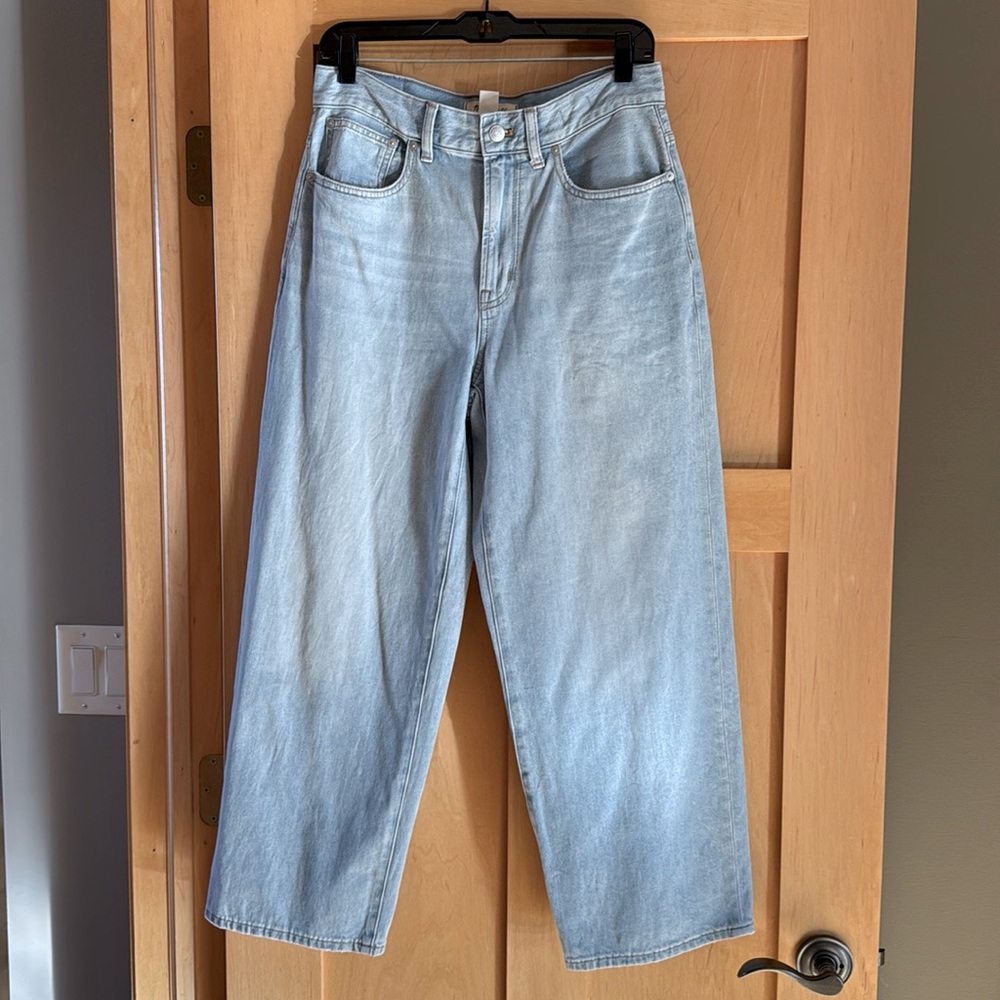 Madewell, The Perfect Vintage Wide Leg Jean, light wash, size 28